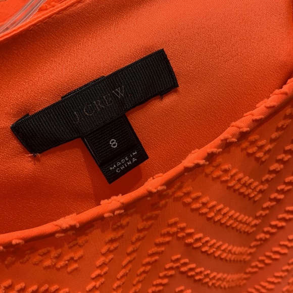 J. Crew Neon Orange Dress with ZigZag Stitching Detail - Picture 4 of 4
